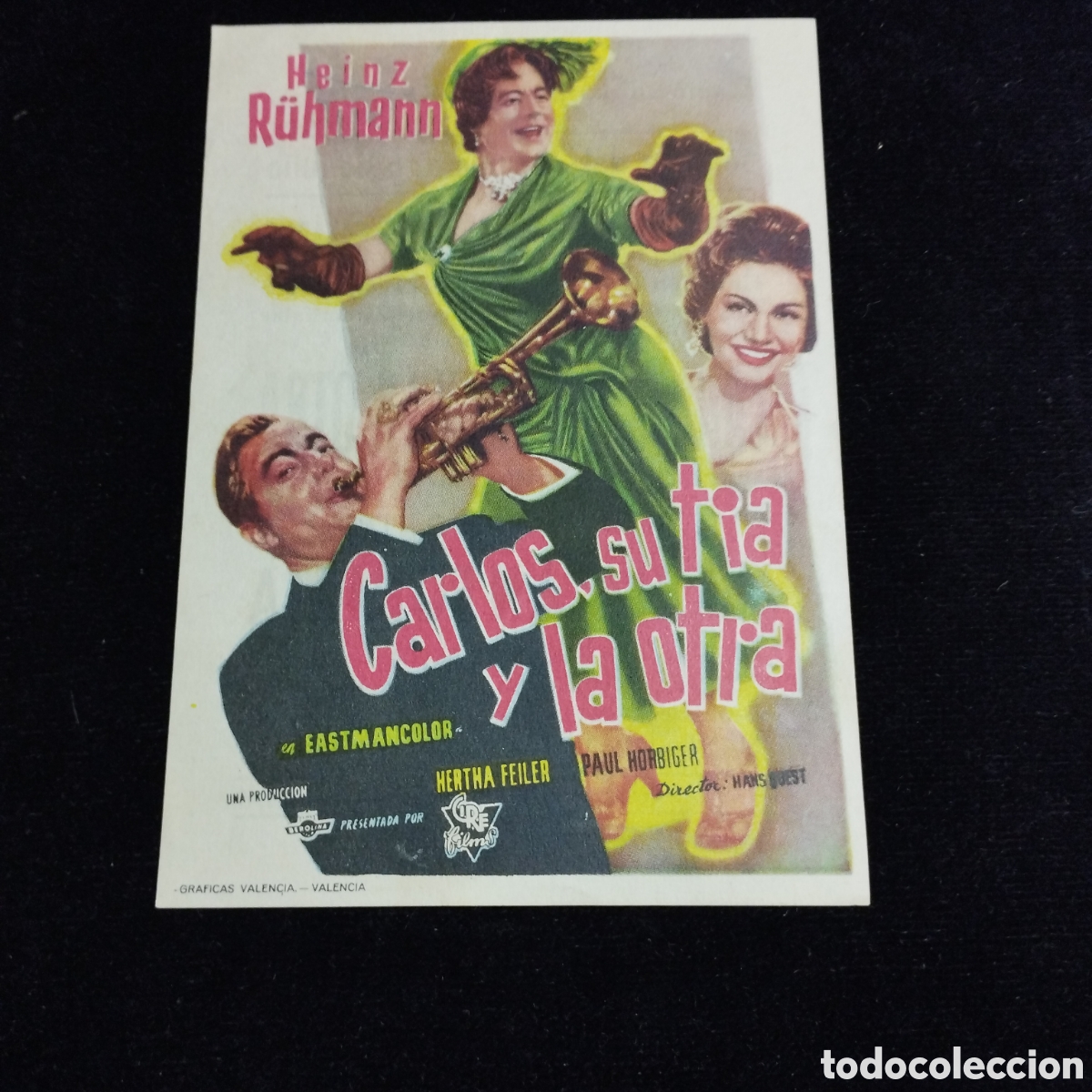 Cine: Programa de cine sencillo. Carlos, su t&iacute;a y la otra. Heinz R&uuml;hmann. Las Arenas Sans