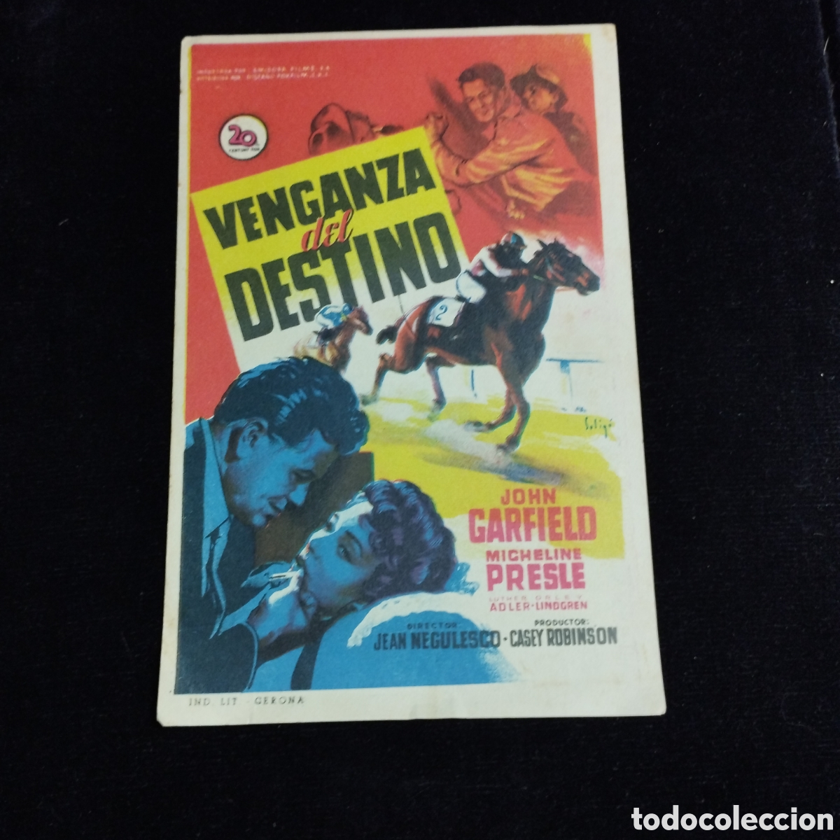 Cine: Programa de cine sencillo. Venganza del destino. John Garfield. Micheline Presle. Sp