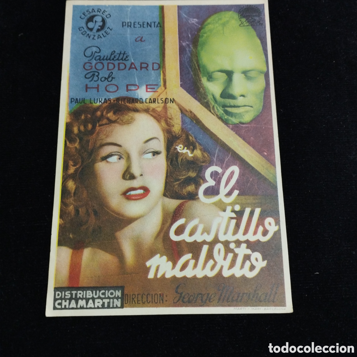 Cine: Programa de cine sencillo. El Castillo Maldito. Paulette Goddart. Bob Hope. Sp