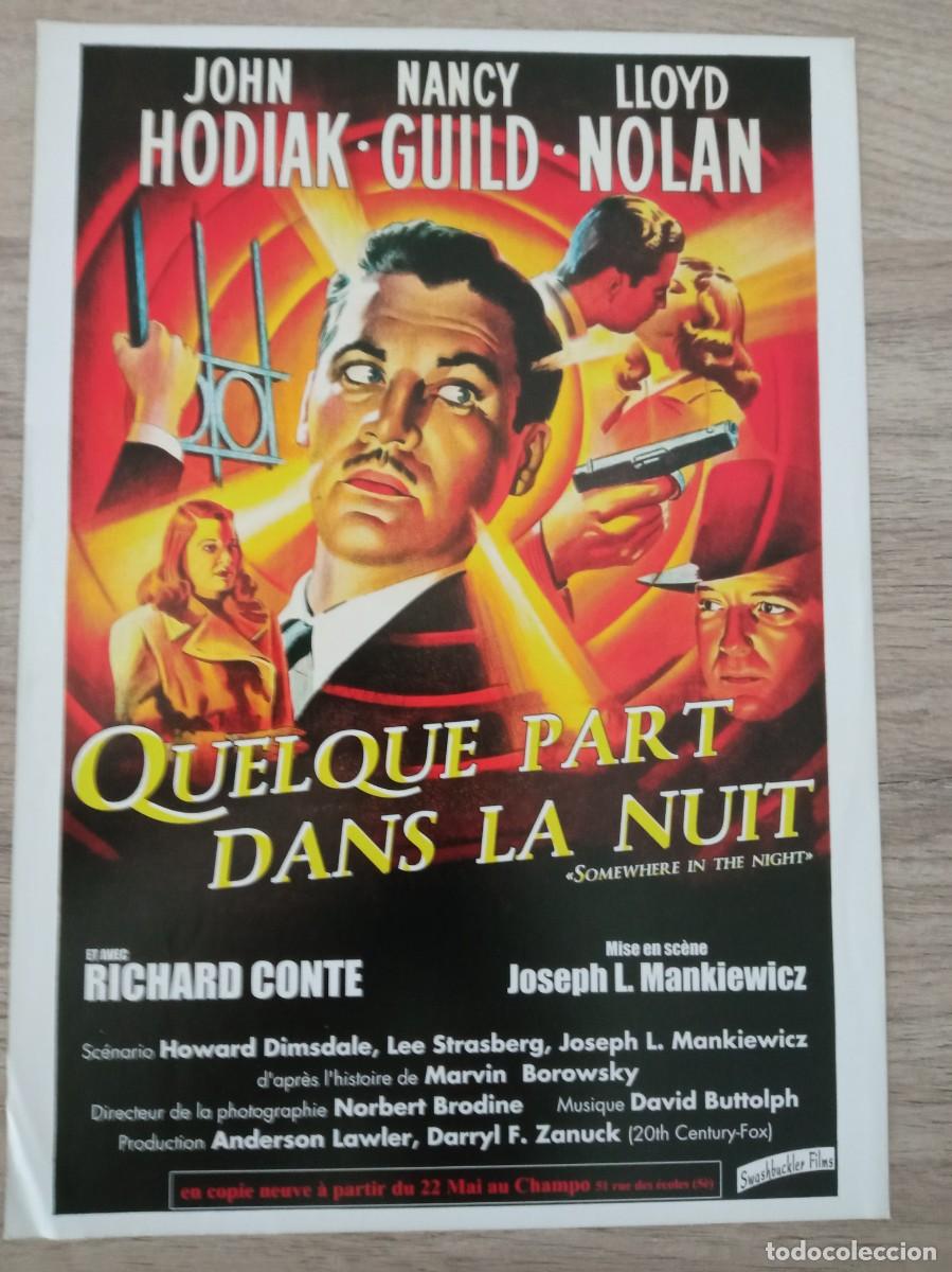 Cine: QUALQUE PART DANS LA NUIT (SOLO EN LA NOCHE), FOLLETO FRANCES DEL CINE CHAMPO DE PARIS