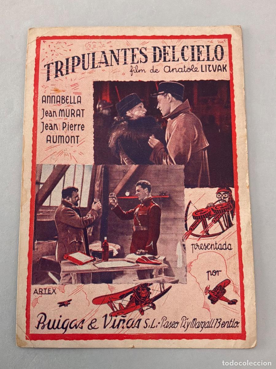 Cine: PROGRAMA DE CINE TRIPULANTES DEL CIELO, ANNABELLA, JEAN MURAT, CON PUBLICIDAD A&Ntilde;OS 40&acute;S