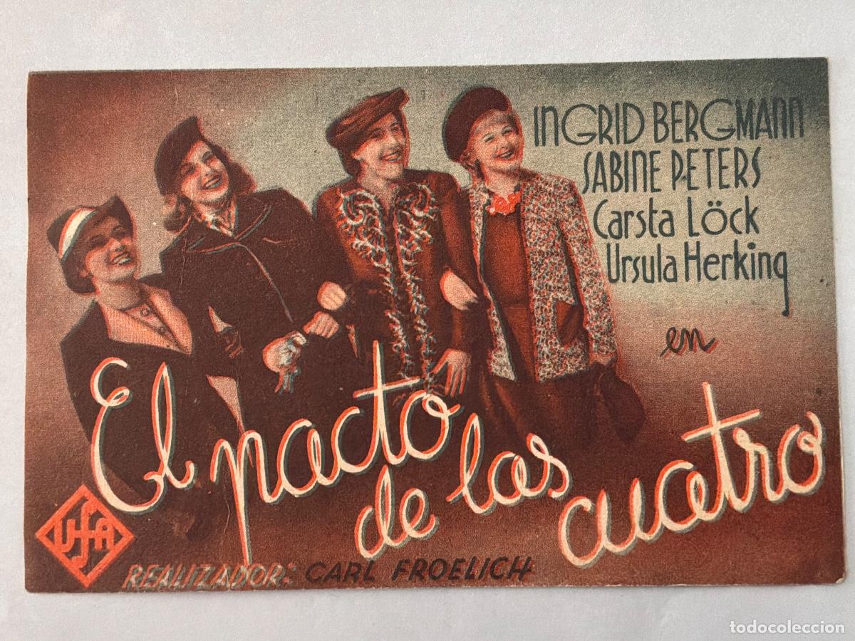 Cine: PROGRAMA DE CINE DOBLE EL PACTO DE LAS CUATRO, INGRID BERGMANN,CON PUBLICIDAD A&Ntilde;OS 40&acute;S