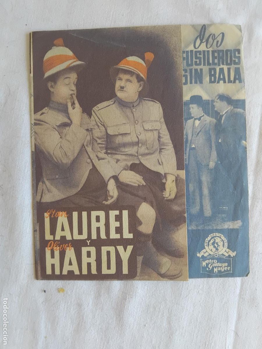 Cine: PROGRAMA DE CINE DOBLE. LOS FUSILEROS SIN BALA. LAUREL Y HARDY. CINE ZORRILLA. 1936.
