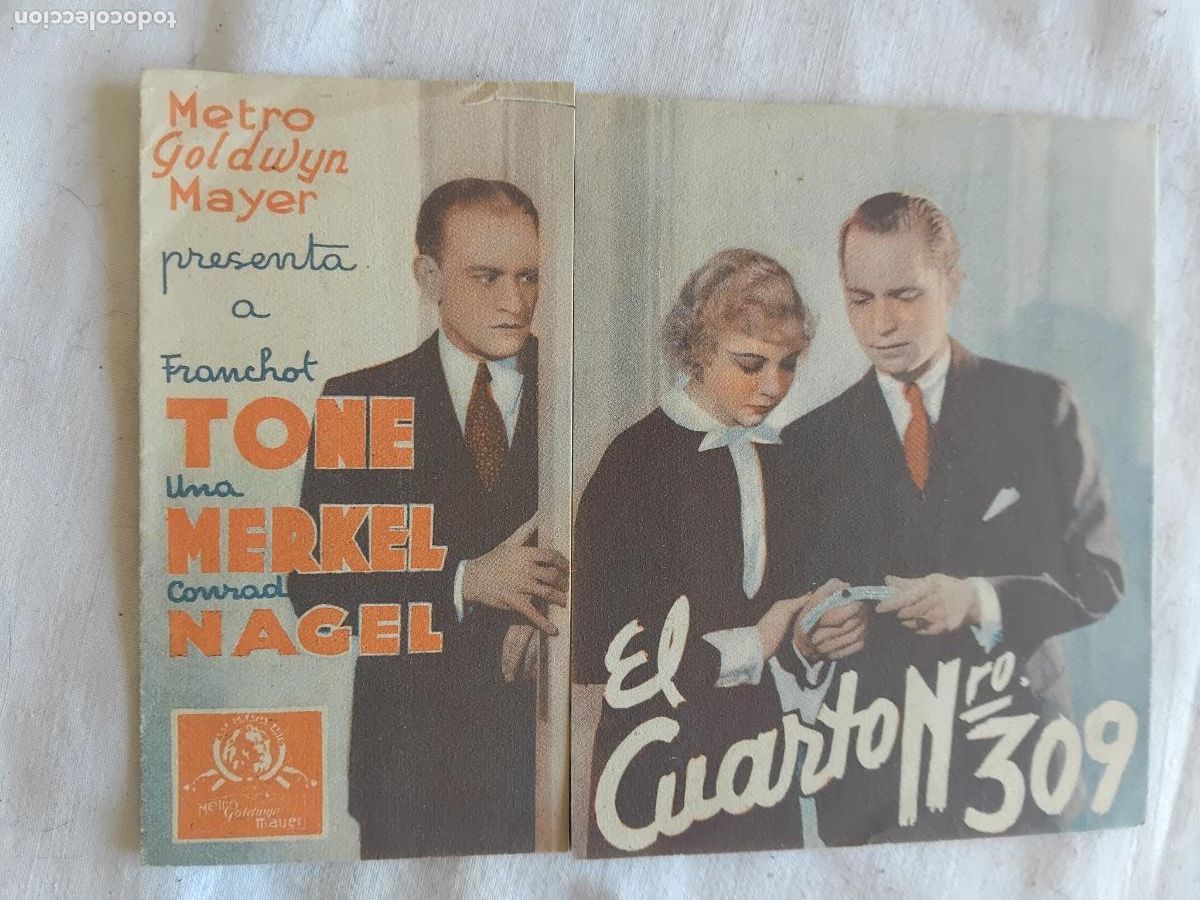 Cine: PROGRAMA DE CINE DOBLE EL CUARTO NUMERO 309 MGM