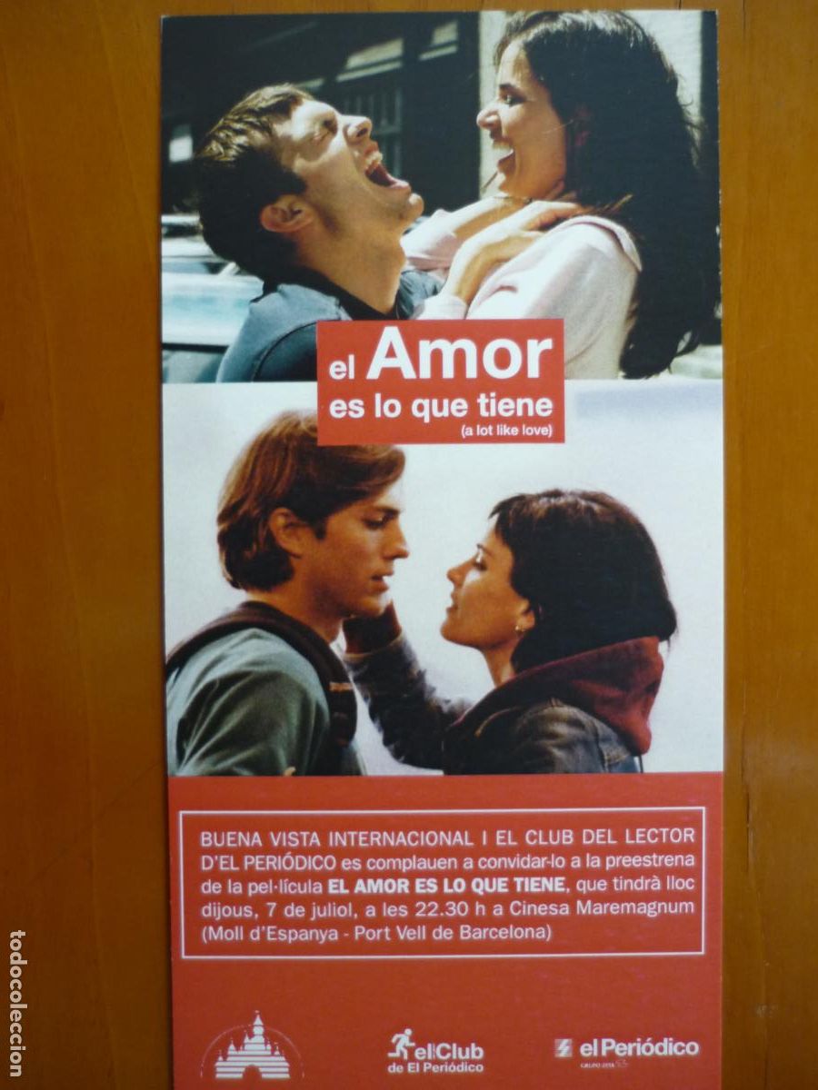 Cine: el amor es lo que tiene - folleto mano invitacion preestreno ashton kutcher amanda peet jeremy sisto