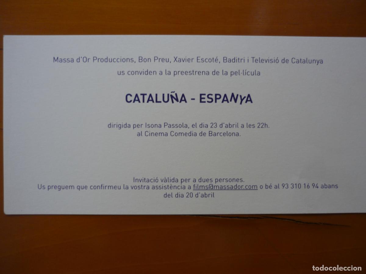Cine: catalu&ntilde;a espanya - folleto mano invitacion preestreno - documental - cine espa&ntilde;ol