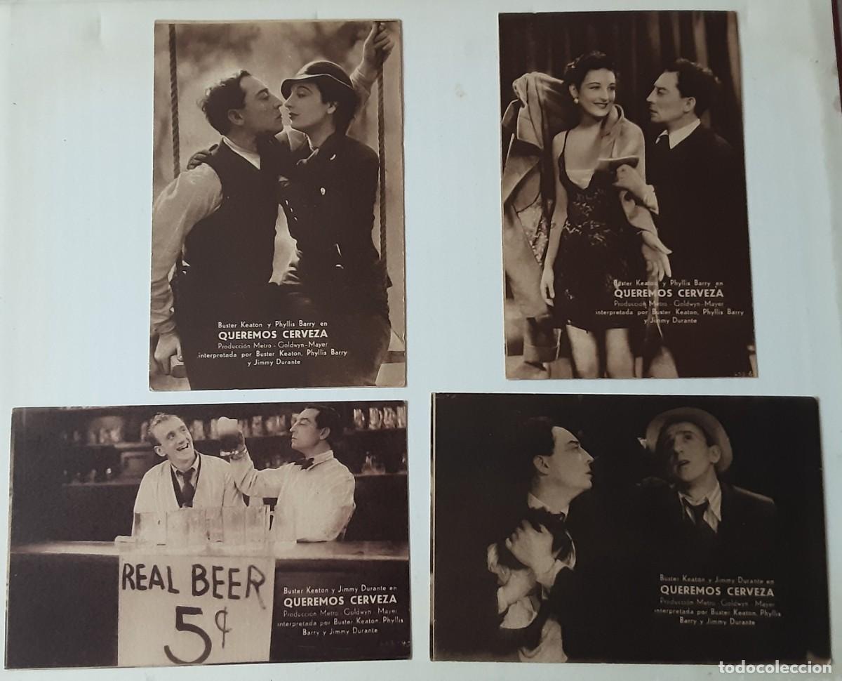 Cine: QUEREMOS CERVEZA, BUSTER KEATON, PHYLLIS BARRY. 4 TARJETAS METRO.