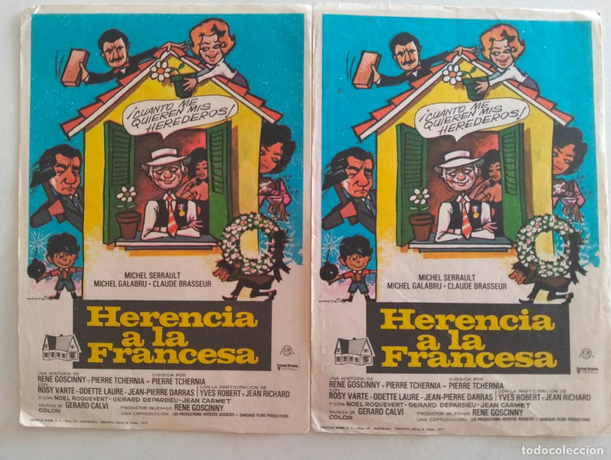 Cine: 2 FOLLETOS DE CINE, HERENCIA A LA FRANCESA