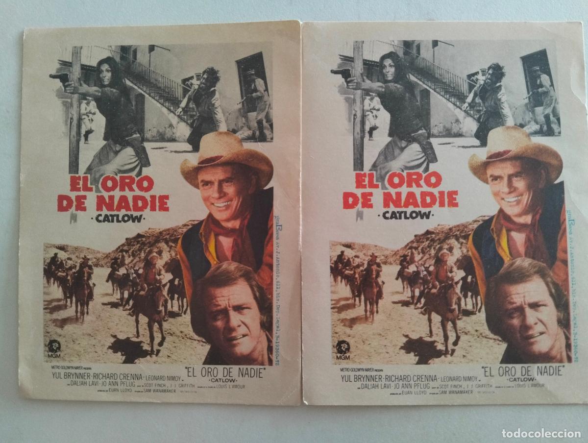 Cine: 2 FOLLETOS DE CINE, EL ORO DE NADIE