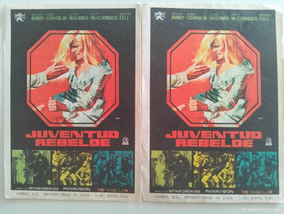 Cine: 2 FOLLETOS DE CINE, JUVENTUD REBELDE, A&Ntilde;O 1969