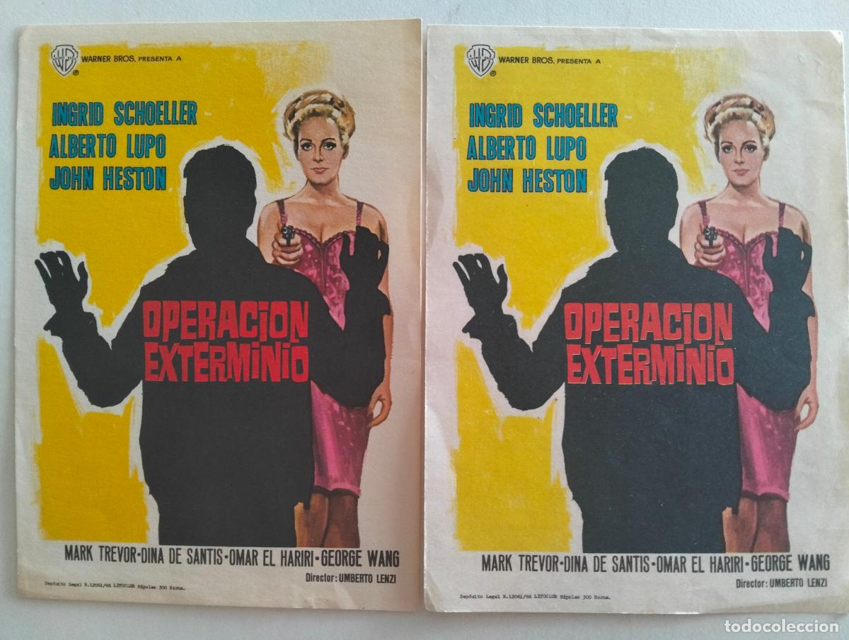 Cine: 2 FOLLETOS DE CINE, OPERACION EXTERMINIO
