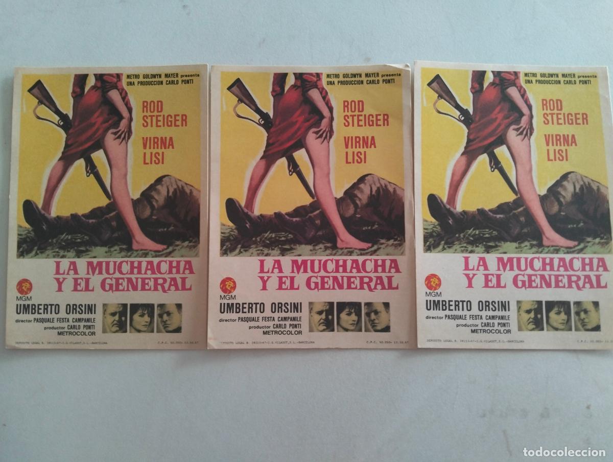 Cine: 3 FOLLETOS DE CINE, LA MUCHACHA Y EL GENERAL