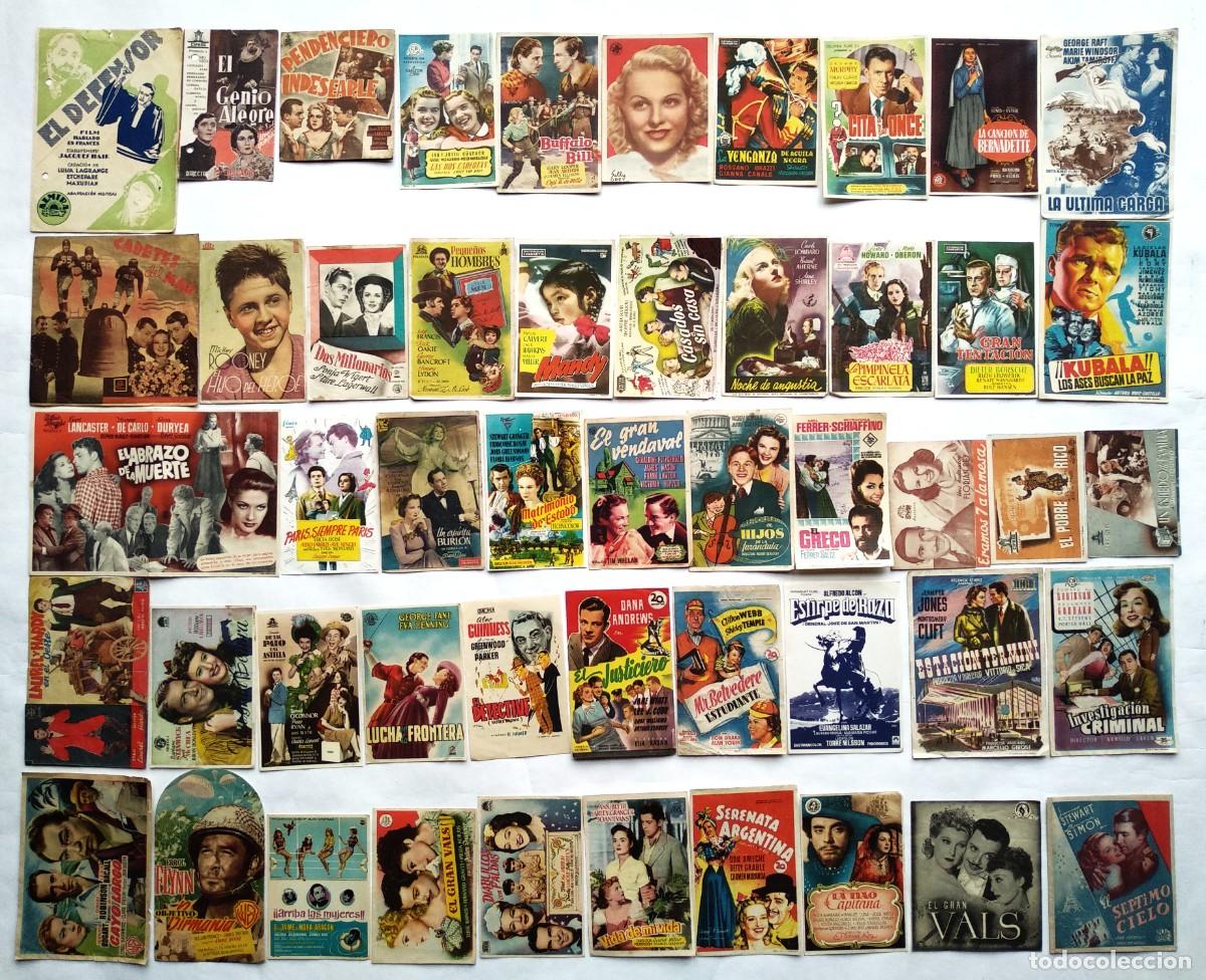 Cine: 50 PROGRAMAS VARIADOS, LOTE N&ordm; 267. ( 26 CON EL DORSO IMPRESO).