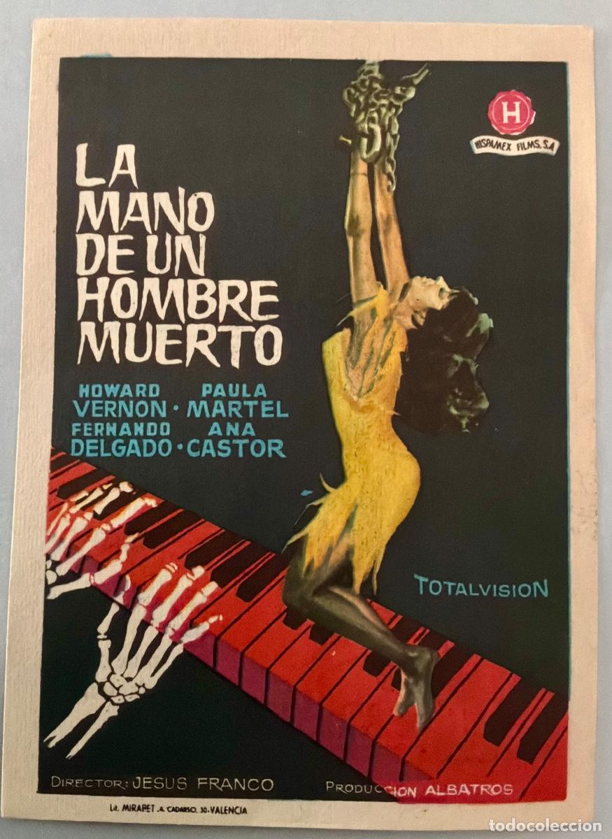 Cine: PROGRAMA CINE LA MANO DE UN HOMBRE MUERTO, JES&Uacute;S FRANCO, CON PUBLICIDAD, A&Ntilde;OS 60&acute;S
