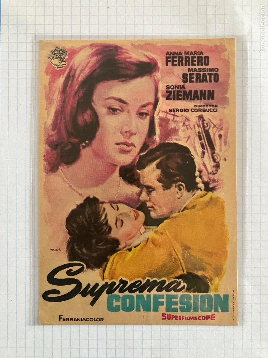 Cine: Suprema confesi&oacute;n - Programa de cine Berga C/P 1959