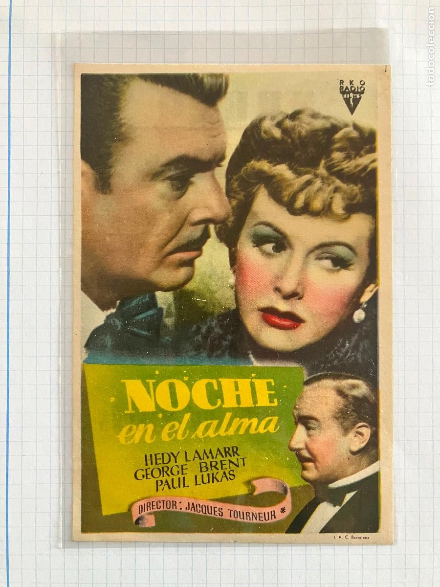 Cine: Noche en el alma - Programa de cine Badalona C/P 1946