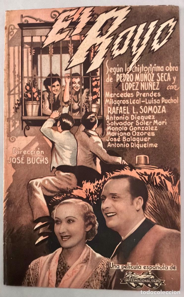 Cine: PROGRAMA CINE DOBLE, EL RAYO, MERCEDES PRENDES, MILAGROS LEAL,LUISA PUCHOL,CON PUBLICIDAD, A&Ntilde;OS 30&acute;S