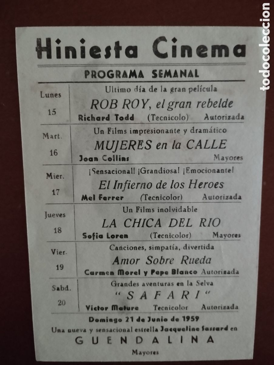 Cine: Folleto Programa de cine - GUENDALINA - Foto 2