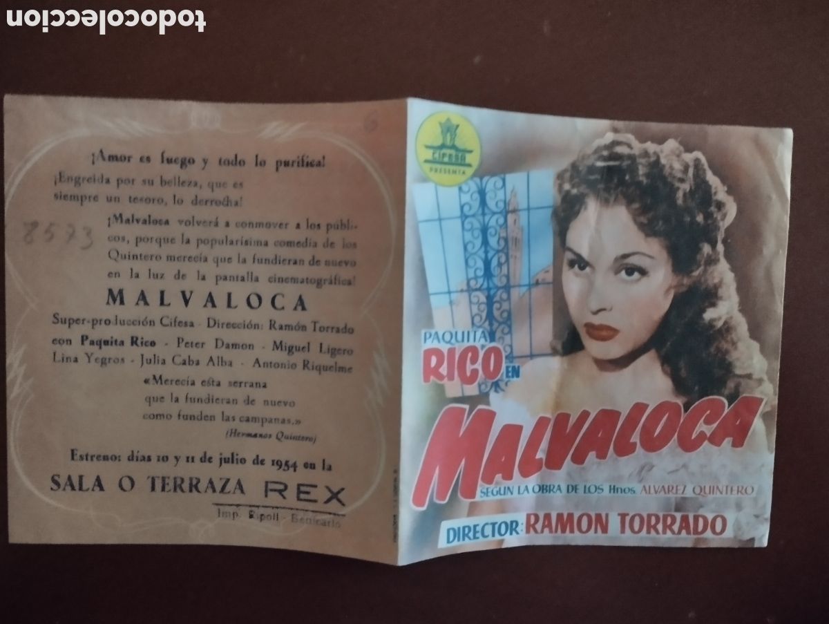 Cine: Folleto Programa de cine DOBLE - MALVALOCA