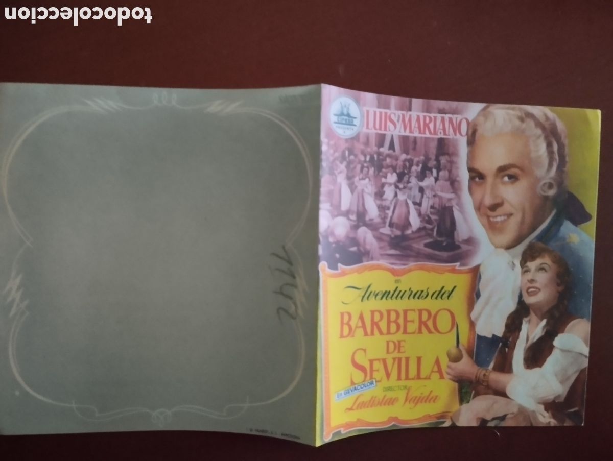 Cine: Folleto Programa de cine DOBLE - EL BARBERO DE SEVILLA