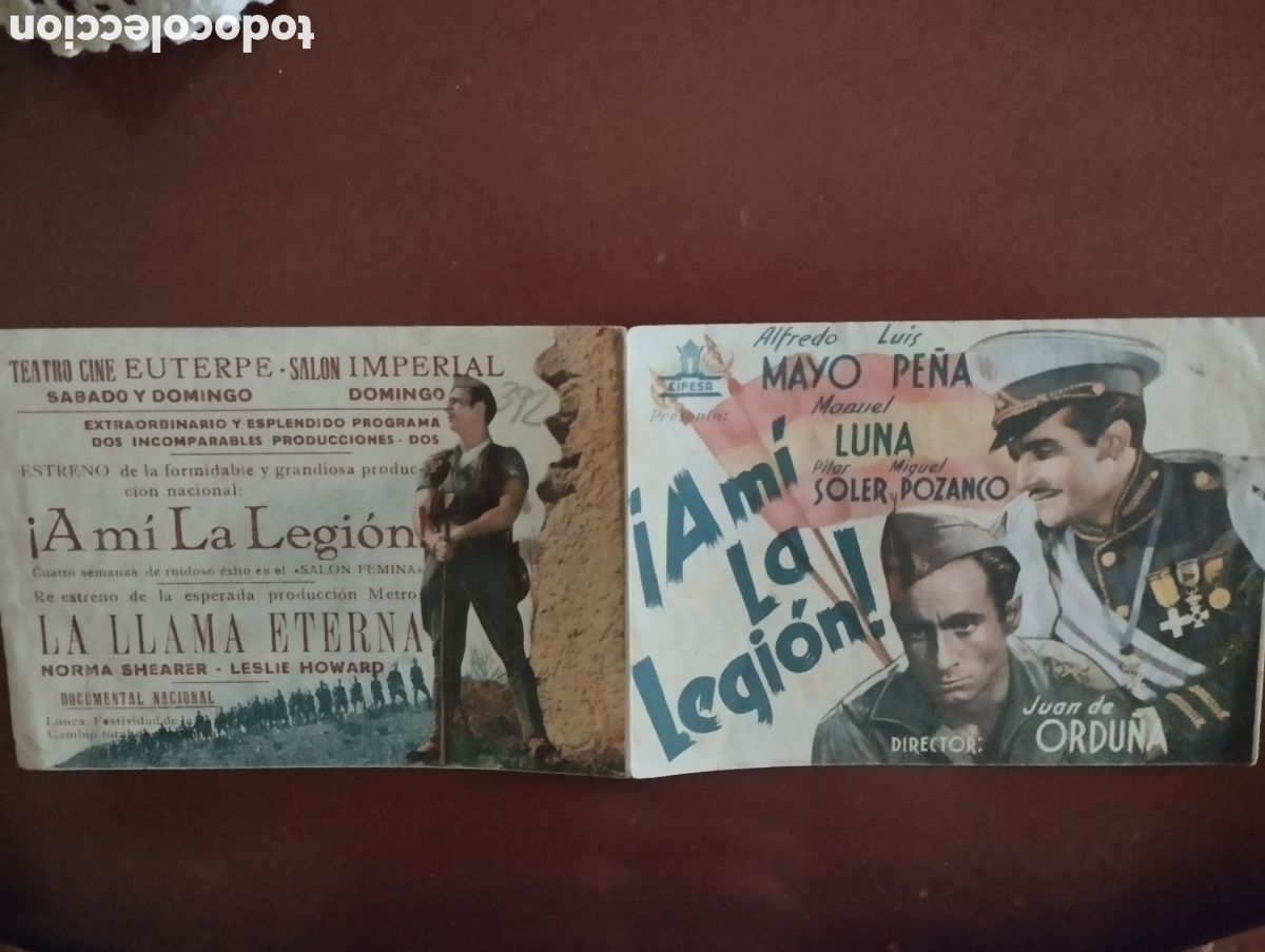 Cine: Folleto Programa de cine DOBLE - A MI LA LEGION
