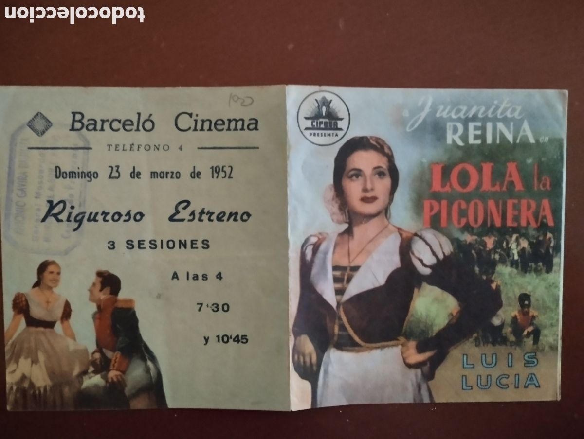 Cine: Folleto Programa de cine DOBLE - LOLA LA PICONERA