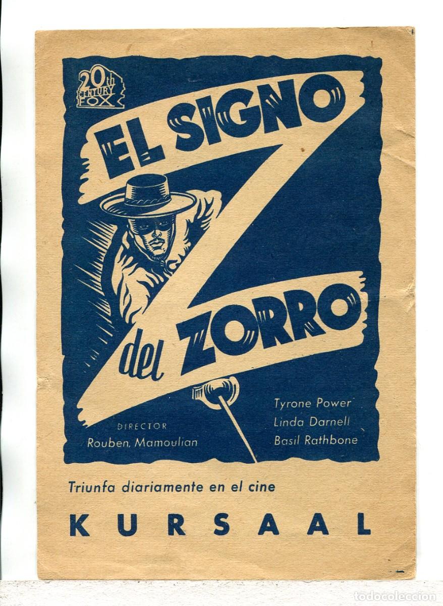 Cine: EL SIGNO DEL ZORRO, con Tyrone Power.