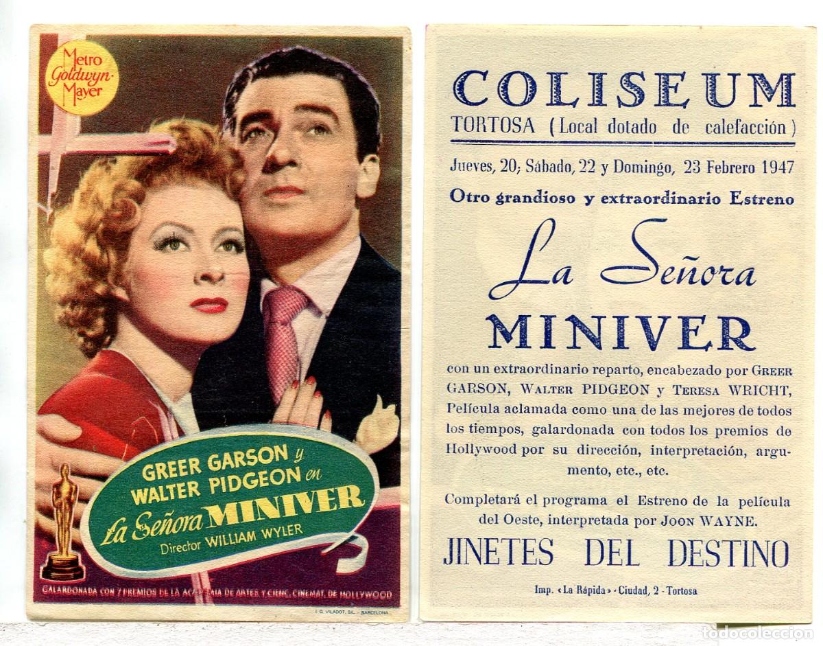 Cinema: LA SE&Ntilde;ORA MINIVER, con Greer Garson.