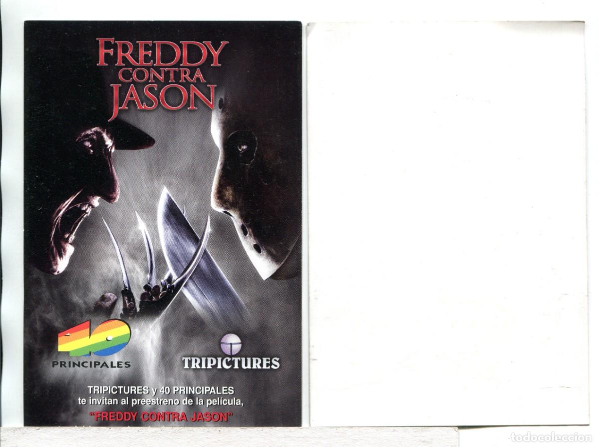 Cine: FREDDY CONTRA JASON con Robert Englund. INVITACI&Oacute;N DE PREESTRENO 10 X 14,5 cms.