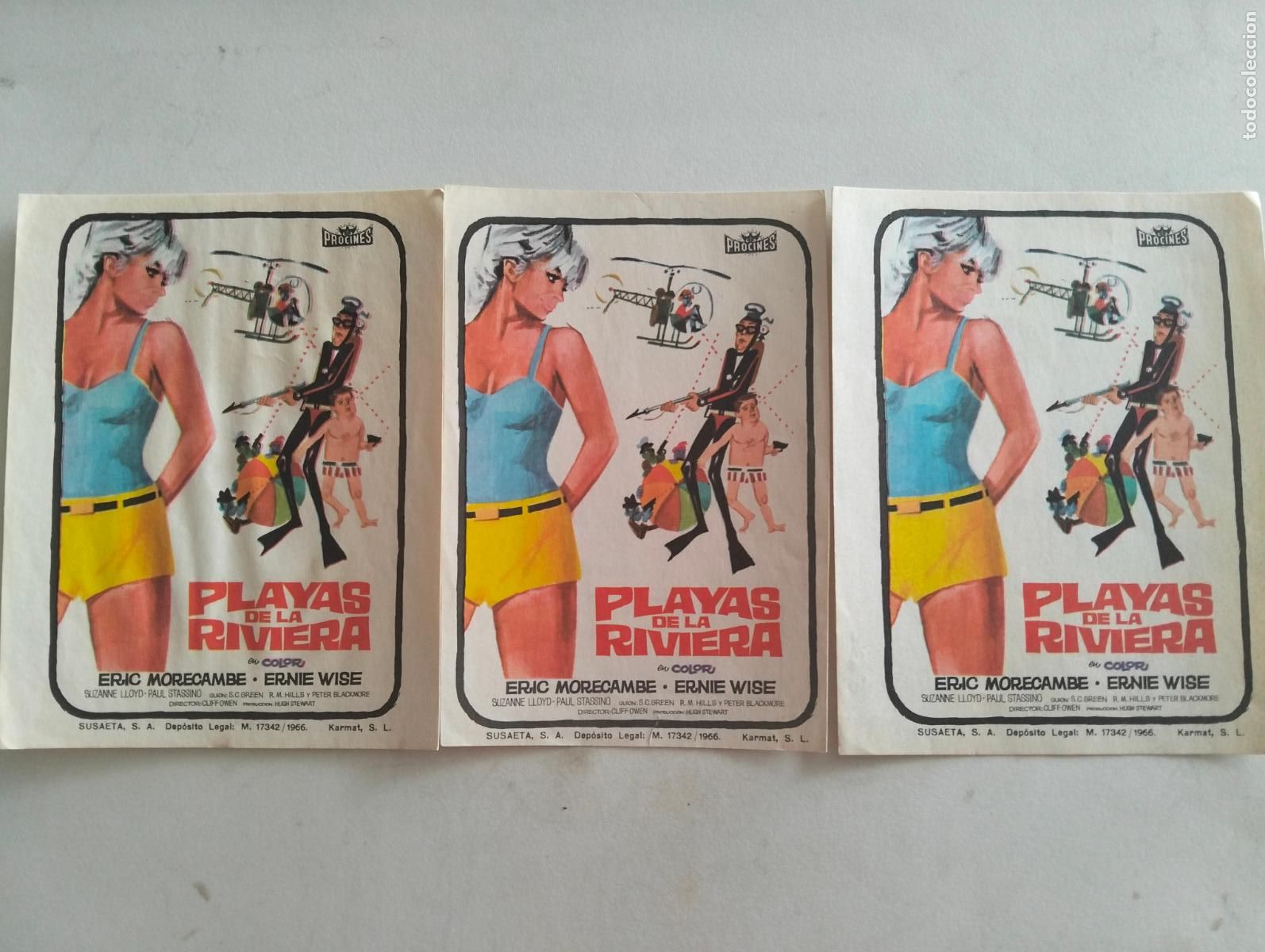 Cine: 3 FOLLETOS DE CINE, PLAYAS DE LA RIVIERA