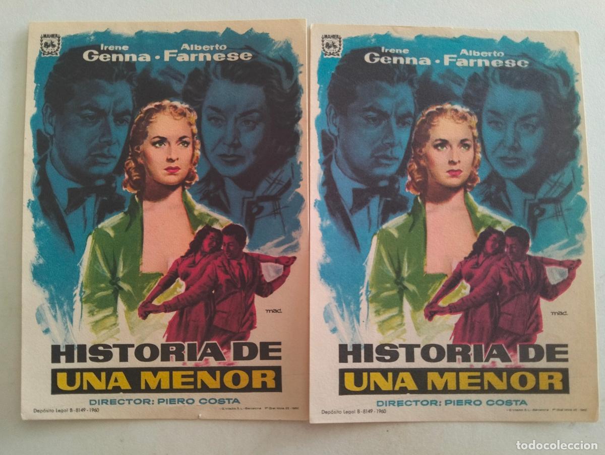  Flyers Publicitaires de films Anciens: 2 FOLLETOS DE CINE, HISTORIA DE UNA MENOR