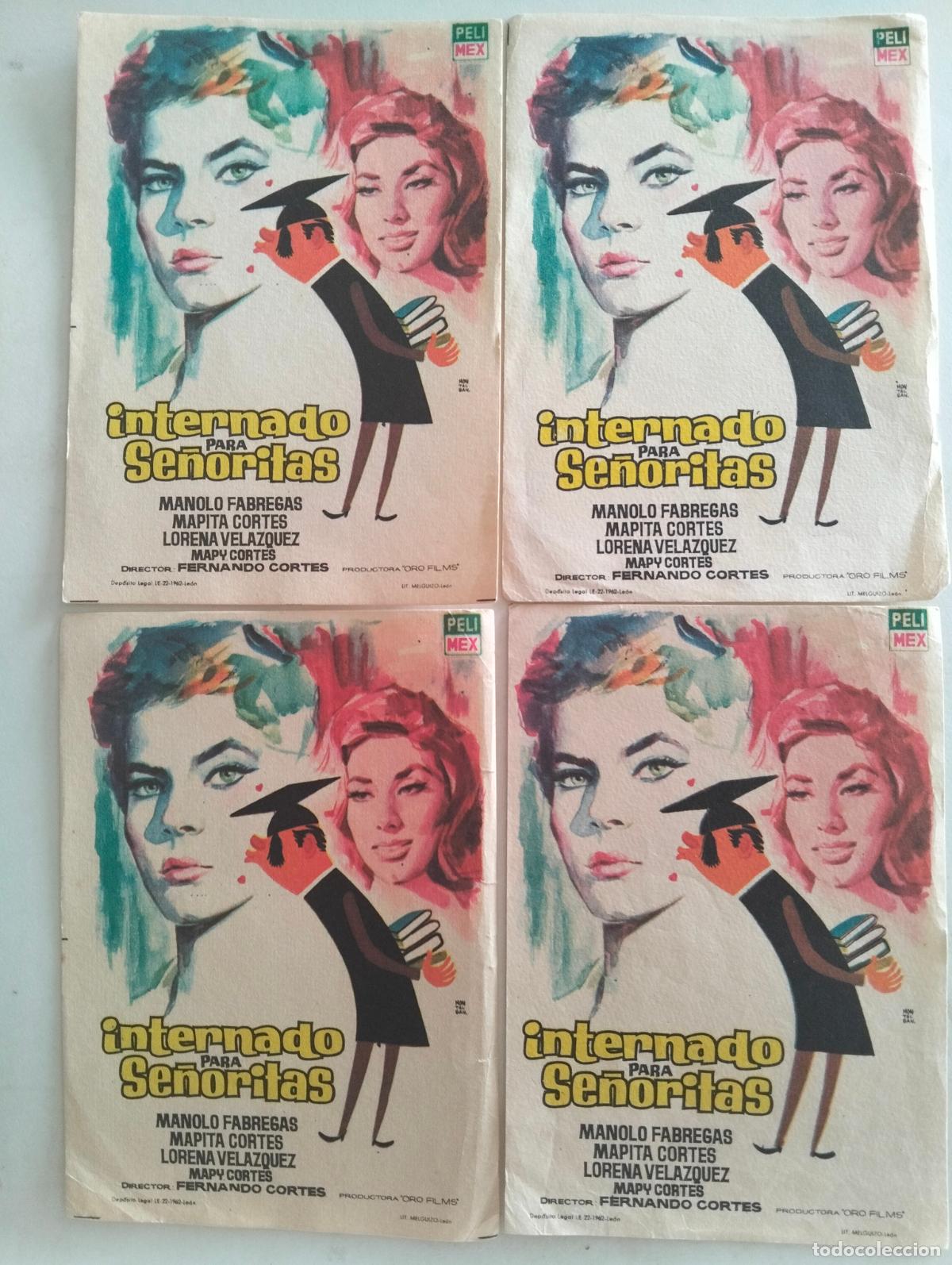 Cine: 4 FOLLETOS DE CINE, INTERNADO PARA SE&Ntilde;ORITAS