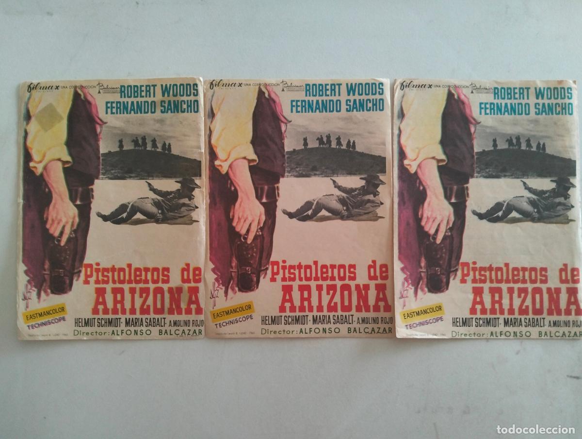 Cine: 3 FOLLETOS DE CINE, PISTOLEROS DE ARIZONA