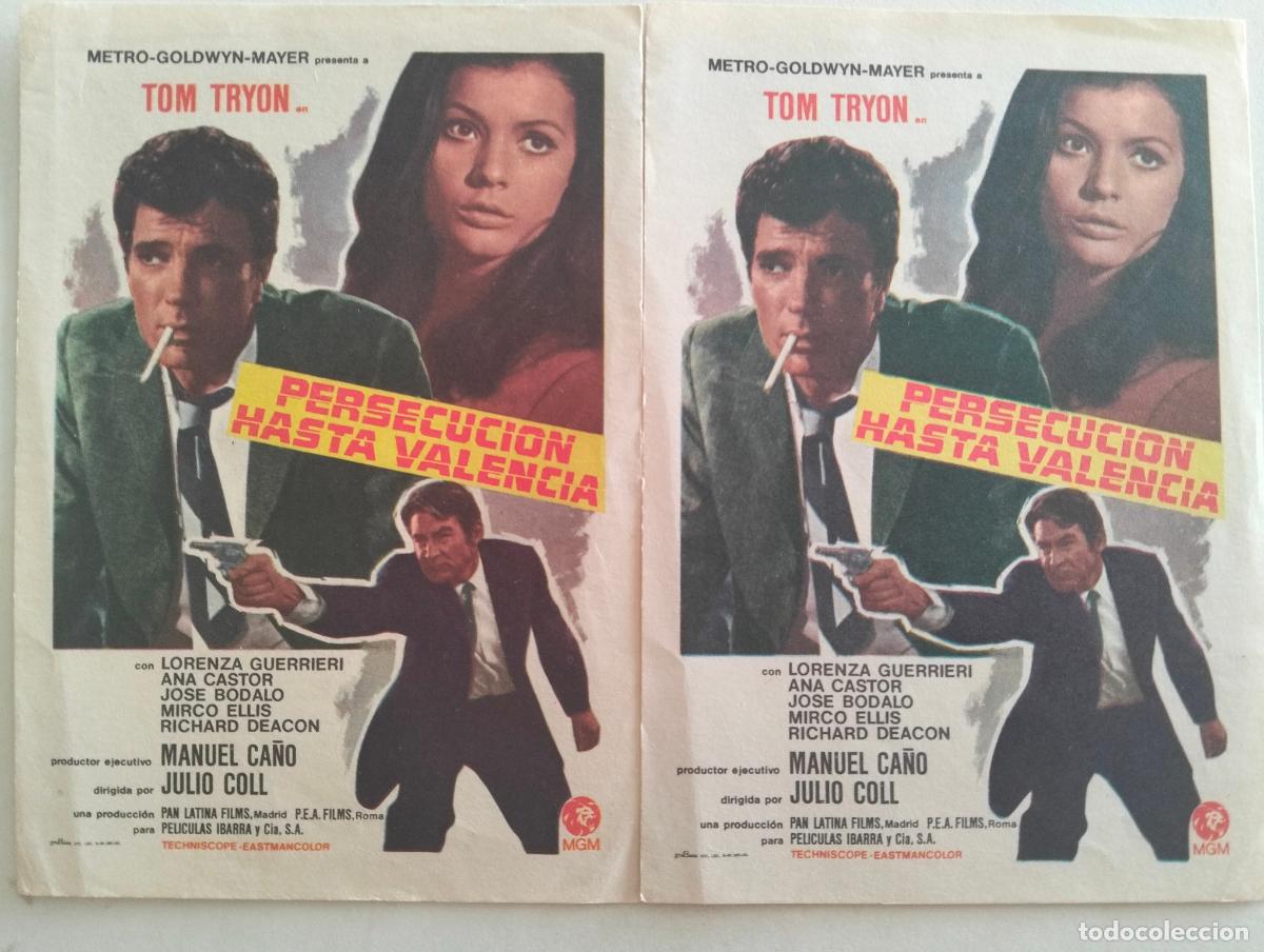 Cine: 2 FOLLETOS DE CINE, PERSECUCION HASTA VALENCIA