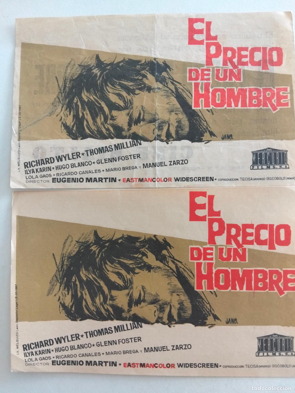 Cine: 2 FOLLETOS DE CIINE, EL PRECIO DE UN HOMBRE