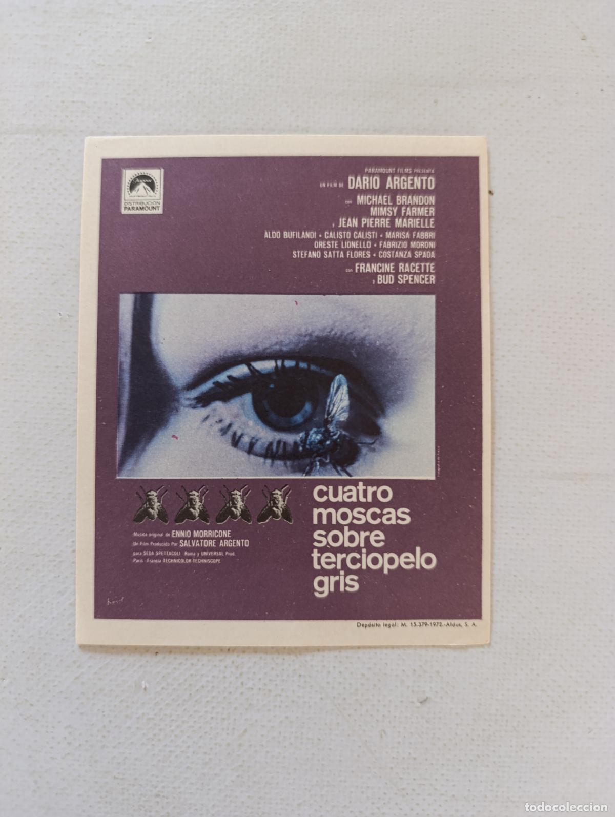 Cinema: FOLLETO DE MANO - CUATRO MOSCAS SOBRE TERCIOPELO GRIS - DARIO ARGENTO - SIN PUBLICIDAD (148P)