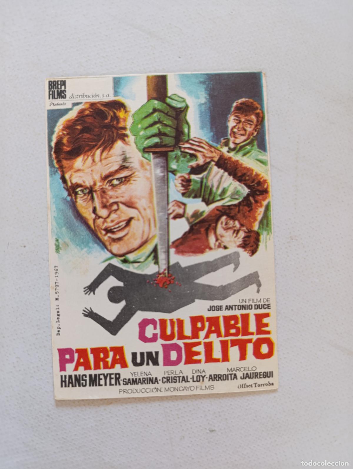 Cine: FOLLETO DE MANO - CULPABLE PARA UN DELITO - HANS MEYER - SIN PUBLICIDAD (148P)