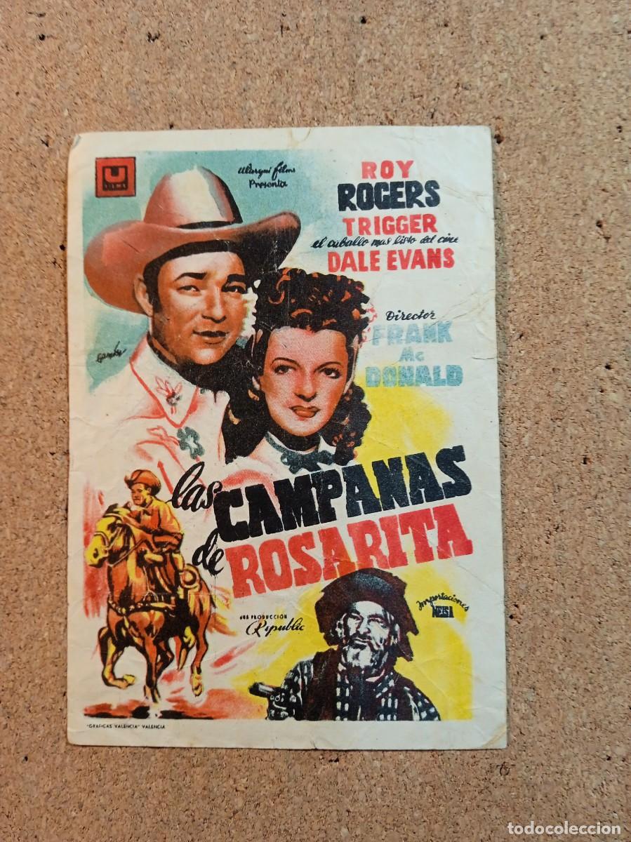 Cine: FOLLETO DE MANO SIN PUBLICIDAD LAS CAMPANAS DE ROSARITA