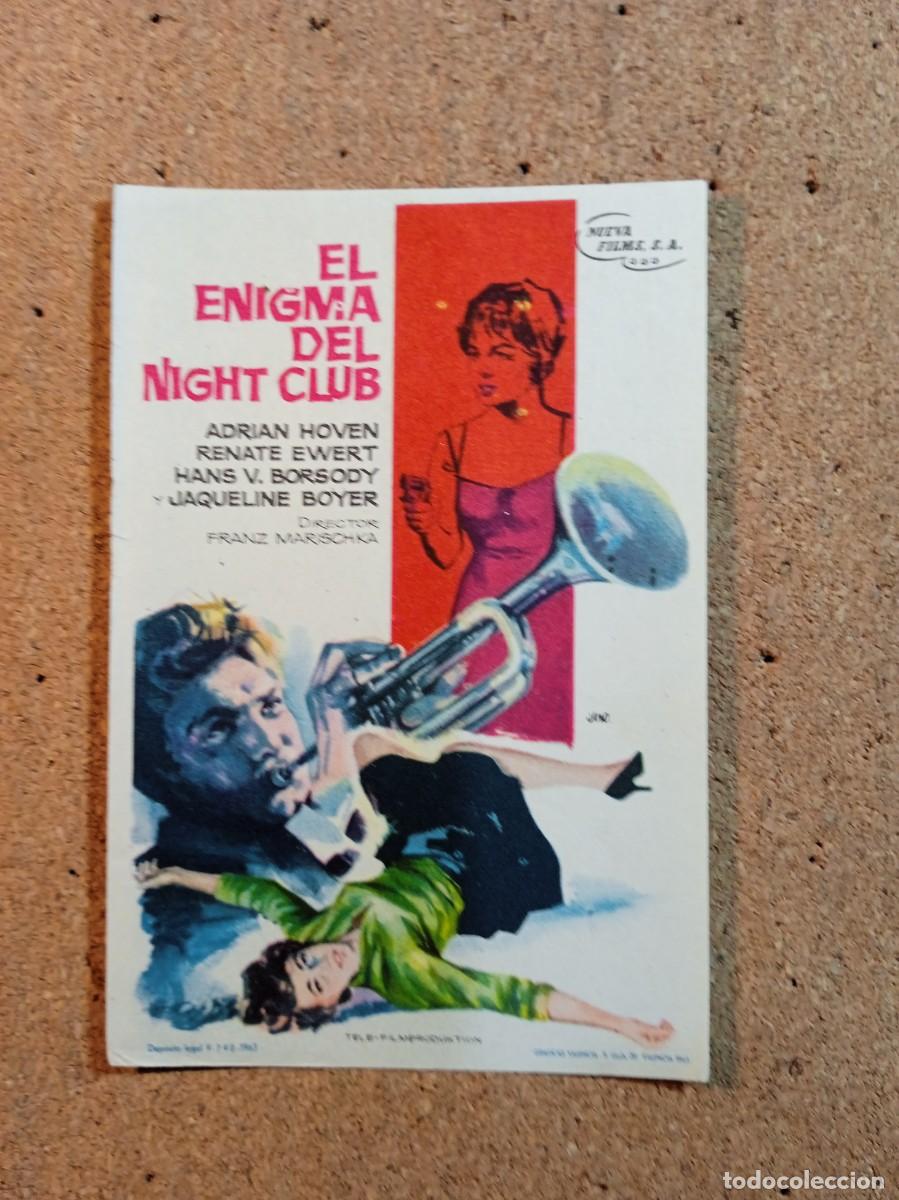 Cine: FOLLETO DE MANO SIN PUBLICIDAD EL ENIGMA DE NIGHT CLUB