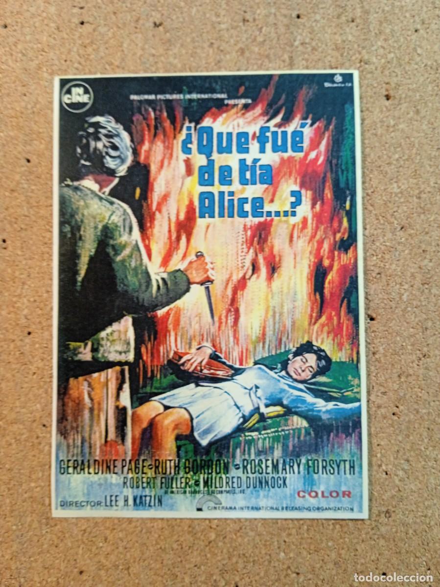 Cine: FOLLETO DE MANO SIN PUBLICIDAD &iquest;QUE FUE DE TIA ALICE...?