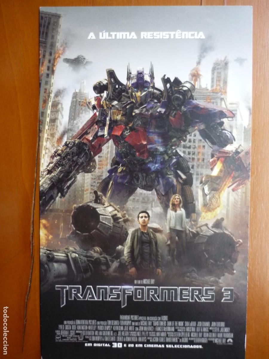 Cine: TRANSFORMERS 3 - INVITACION FOLLETO MANO PREESTRENO PORTUGAL - JOHNNY KNOXVILLE JESSICA SIMPSON