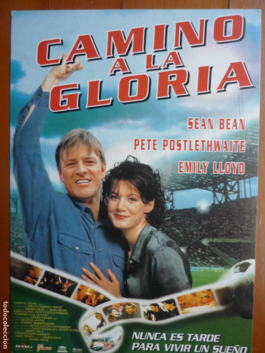 Cine: CAMINO A LA GLORIA - INVITACION FOLLETO MANO PREESTRENO - SEAN BEAN EMILY LLOYD FUTBOL