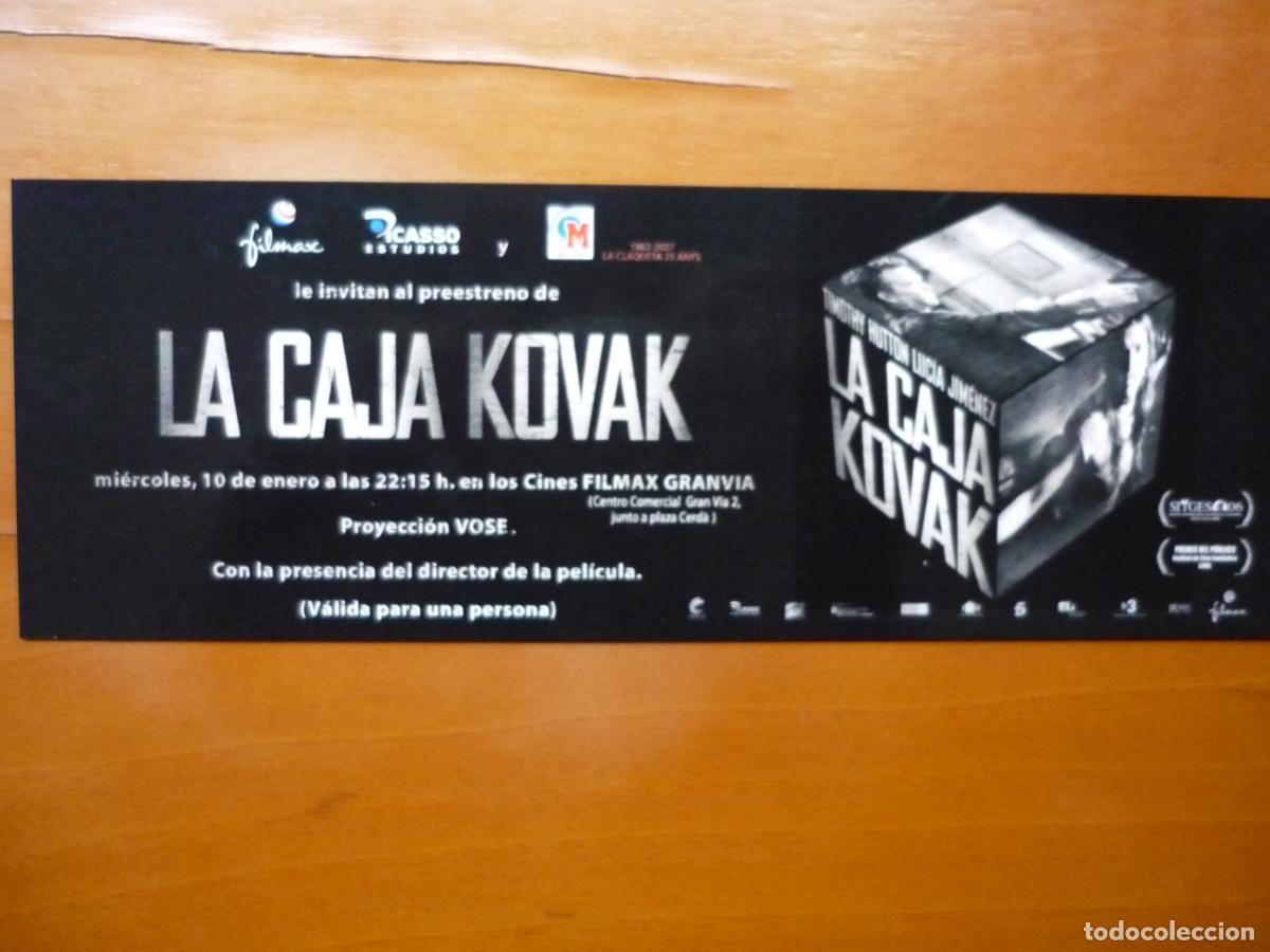 Cine: LA CAJA KOVAK - INVITACION FOLLETO MANO PREESTRENO - DANIEL MONZON LUCIA JIMENEZ CINE ESPA&Ntilde;OL