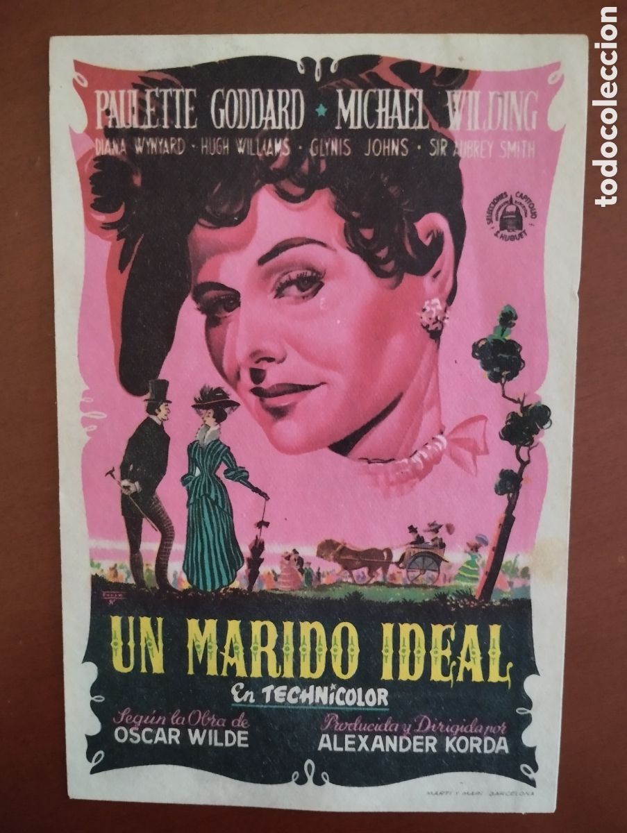 Cine: Folleto Programa de cine - UN MARIDO IDEAL