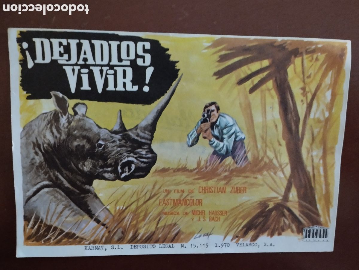 Cine: Folleto Programa de cine - DEJADLOS VIVIR