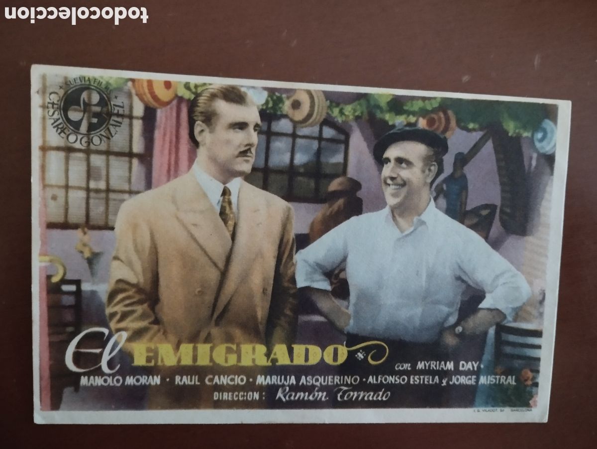 Cine: Folleto Programa de cine - EL EMIGRADO