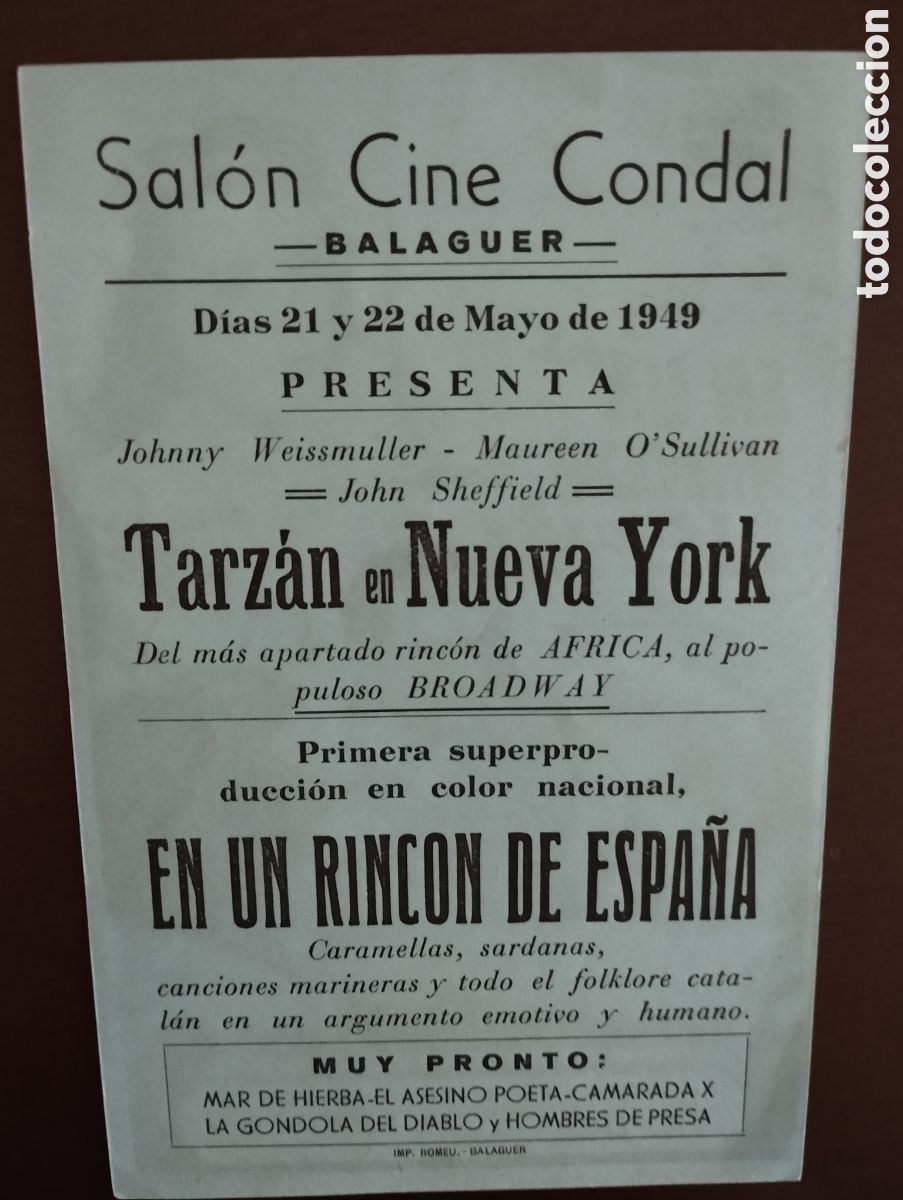 Cine: Folleto Programa de cine - EN UN RINCON DE ESPA&Ntilde;A - Foto 2