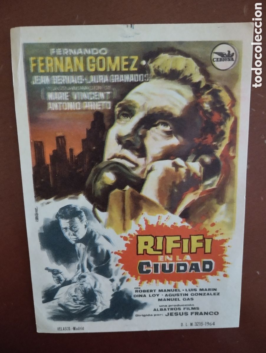 Cine: Folleto Programa de cine - RIFIFI EN LA CIUDAD