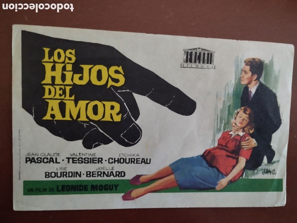 Cine: Folleto Programa de cine - LOS HIJOS DEL AMOR