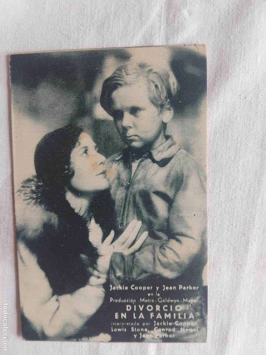 Cine: PROGRAMA DE CINE CARTON DIVORCIO EN LA FAMILIA, JACKIE COOPER, (METRO GOLDWYN MAYER) CINE SMART.
